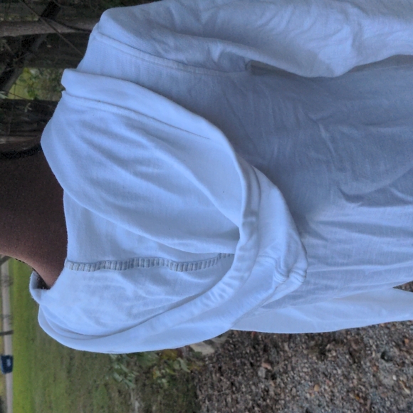 SO Wear It Declare It White Cotton V-Neck Long Sleeve Hoodie - Picture 5 of 10